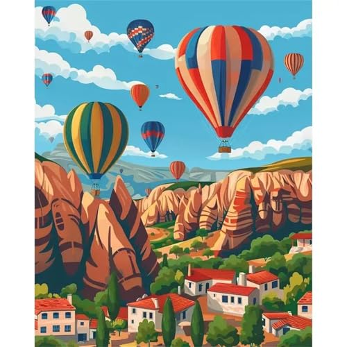 Puzzle Erwachsene 120 Teile,Berge Heißluftballon Puzzle Adults,Puzzles für Erwachsene Lernspiel Herausforderungsspielzeug für Gift Home Decor Framed von Zuooyi