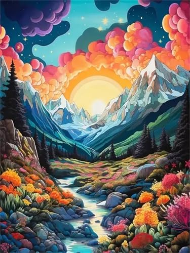Puzzle Erwachsene 120 Teile,Blick auf die Spring Mountain Puzzle Adults,Puzzles für Erwachsene Lernspiel Herausforderungsspielzeug für Gift Home Decor Framed Puzzle Erwachsene 120 Teile,Blick auf die Spring Mountain Puzzle Adults,Puzzles für Erwachsene Lernspiel Herausforderungsspielzeug für Gift Home Decor Framed von Zuooyi