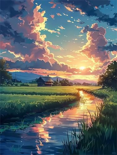 Puzzle Erwachsene 120 Teile,Dorfszene Puzzle Adults,Puzzles für Erwachsene Lernspiel Herausforderungsspielzeug für Gift Home Decor Frameless von Zuooyi