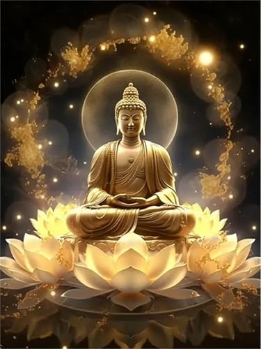 Puzzle Erwachsene 120 Teile,Goldener Lotus-Buddha Puzzle Adults,Puzzles für Erwachsene Lernspiel Herausforderungsspielzeug für Gift Home Decor Frameless von Zuooyi