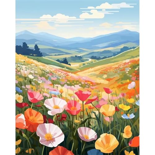 Puzzle Erwachsene 120 Teile,Hügelblume Puzzle Adults,Puzzles für Erwachsene Lernspiel Herausforderungsspielzeug für Gift Home Decor Frameless von Zuooyi
