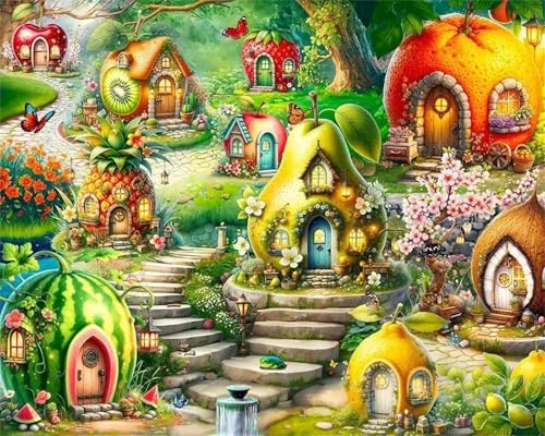 Puzzle Erwachsene 120 Teile,Obsthaus Puzzle Adults,Puzzles für Erwachsene Lernspiel Herausforderungsspielzeug für Gift Home Decor Frameless von Zuooyi