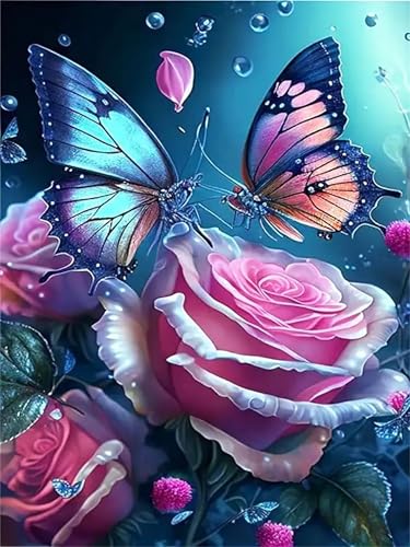 Puzzle Erwachsene 120 Teile,Schmetterlingsrose Puzzle Adults,Puzzles für Erwachsene Lernspiel Herausforderungsspielzeug für Gift Home Decor Framed von Zuooyi