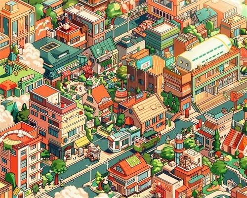 Puzzle Erwachsene 120 Teile,Stadtlandschaft Puzzle Adults,Puzzles für Erwachsene Lernspiel Herausforderungsspielzeug für Gift Home Decor Frameless von Zuooyi