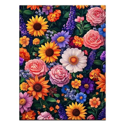 Puzzle Erwachsene 1200 Teile,Buntes Gänseblümchen Puzzle Adults,Puzzles für Erwachsene Lernspiel Herausforderungsspielzeug für Gift Home Decor Framed von Zuooyi