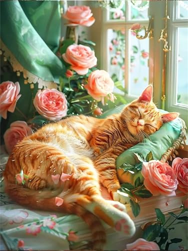 Puzzle Erwachsene 1200 Teile,Katzenrose Puzzle Adults,Puzzles für Erwachsene Lernspiel Herausforderungsspielzeug für Gift Home Decor Frameless von Zuooyi