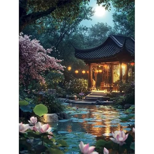 Puzzle Erwachsene 1200 Teile,Klassischer Teich Puzzle Adults,Puzzles für Erwachsene Lernspiel Herausforderungsspielzeug für Gift Home Decor Framed von Zuooyi