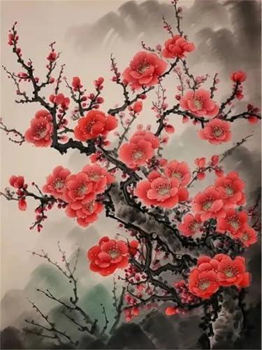 Puzzle Erwachsene 1200 Teile,Pflaumenblüte Puzzle Adults,Puzzles für Erwachsene Lernspiel Herausforderungsspielzeug für Gift Home Decor Framed von Zuooyi