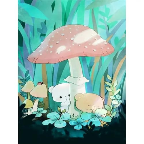 Puzzle Erwachsene 1200 Teile,Pilzbär Puzzle Adults,Puzzles für Erwachsene Lernspiel Herausforderungsspielzeug für Gift Home Decor Framed von Zuooyi