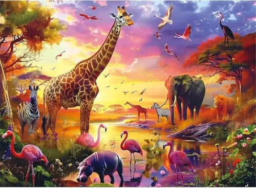 Puzzle Erwachsene 1200 Teile,Tierwelt Puzzle Adults,Puzzles für Erwachsene Lernspiel Herausforderungsspielzeug für Gift Home Decor Framed von Zuooyi