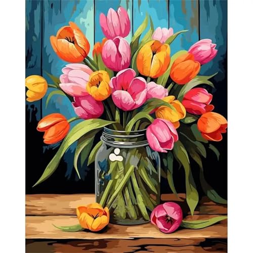 Puzzle Erwachsene 1200 Teile,Tulpenvase Puzzle Adults,Puzzles für Erwachsene Lernspiel Herausforderungsspielzeug für Gift Home Decor Framed von Zuooyi