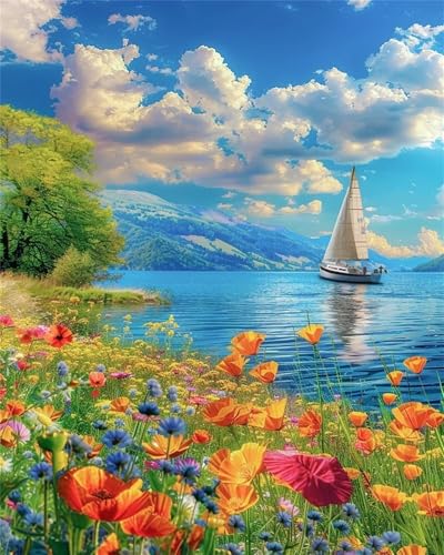 Puzzle Erwachsene 1500 Teile,Blumenmeer-Segelboot Puzzle Adults,Puzzles für Erwachsene Lernspiel Herausforderungsspielzeug für Gift Home Decor Frameless Puzzle Erwachsene 1500 Teile,Blumenmeer-Segelboot Puzzle Adults,Puzzles für Erwachsene Lernspiel Herausforderungsspielzeug für Gift Home Decor Frameless von Zuooyi