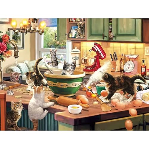 Puzzle Erwachsene 1500 Teile,Küchenkatzen Puzzle Adults,Puzzles für Erwachsene Lernspiel Herausforderungsspielzeug für Gift Home Decor Frameless Puzzle Erwachsene 1500 Teile,Küchenkatzen Puzzle Adults,Puzzles für Erwachsene Lernspiel Herausforderungsspielzeug für Gift Home Decor Frameless von Zuooyi