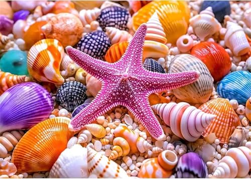 Puzzle Erwachsene 1500 Teile,Seesterne Muscheln Puzzle Adults,Puzzles für Erwachsene Lernspiel Herausforderungsspielzeug für Gift Home Decor Frameless von Zuooyi