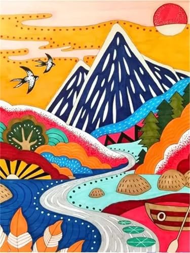 Puzzle Erwachsene 200 Teile,Abstrakte Bergansicht Puzzle Adults,Puzzles für Erwachsene Lernspiel Herausforderungsspielzeug für Gift Home Decor Frameless von Zuooyi