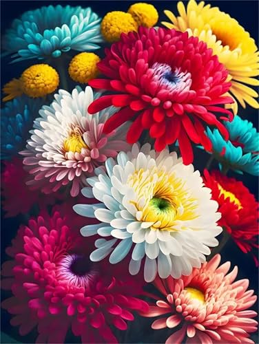 Puzzle Erwachsene 200 Teile,Chrysanthemenfarbe Puzzle Adults,Puzzles für Erwachsene Lernspiel Herausforderungsspielzeug für Gift Home Decor Frameless von Zuooyi