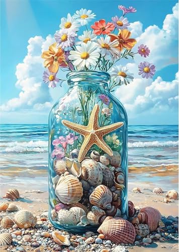 Puzzle Erwachsene 200 Teile,Daisy Seestern Flasche Puzzle Adults,Puzzles für Erwachsene Lernspiel Herausforderungsspielzeug für Gift Home Decor Frameless Puzzle Erwachsene 200 Teile,Daisy Seestern Flasche Puzzle Adults,Puzzles für Erwachsene Lernspiel Herausforderungsspielzeug für Gift Home Decor Frameless von Zuooyi