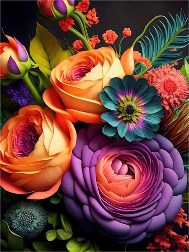 Puzzle Erwachsene 200 Teile,Fantasie-Blumenstrauß Puzzle Adults,Puzzles für Erwachsene Lernspiel Herausforderungsspielzeug für Gift Home Decor Frameless von Zuooyi