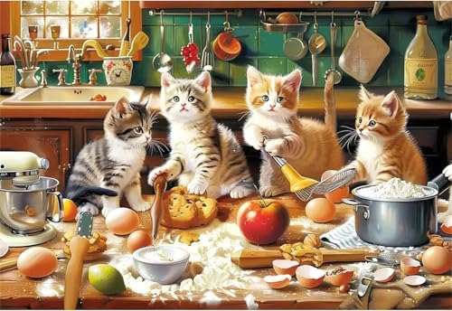 Puzzle Erwachsene 200 Teile,Kochkatze Puzzle Adults,Puzzles für Erwachsene Lernspiel Herausforderungsspielzeug für Gift Home Decor Framed Puzzle Erwachsene 200 Teile,Kochkatze Puzzle Adults,Puzzles für Erwachsene Lernspiel Herausforderungsspielzeug für Gift Home Decor Framed von Zuooyi