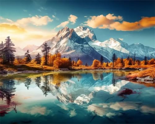 Puzzle Erwachsene 200 Teile,Reflexion des Berges Puzzle Adults,Puzzles für Erwachsene Lernspiel Herausforderungsspielzeug für Gift Home Decor Frameless von Zuooyi