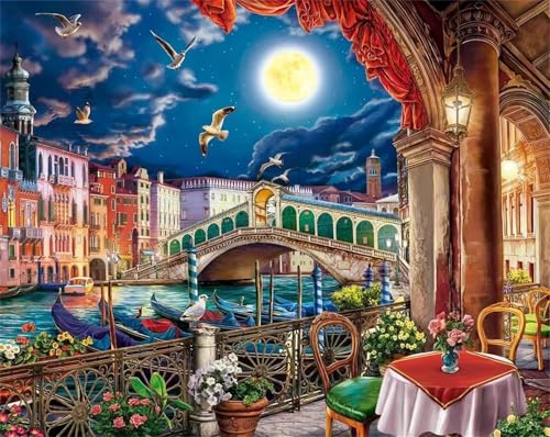 Puzzle Erwachsene 200 Teile,Restaurantbrücke bei Nacht Puzzle Adults,Puzzles für Erwachsene Lernspiel Herausforderungsspielzeug für Gift Home Decor Frameless von Zuooyi