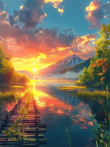 Puzzle Erwachsene 200 Teile,Sonnenuntergang Holzbrücke Puzzle Adults,Puzzles für Erwachsene Lernspiel Herausforderungsspielzeug für Gift Home Decor Frameless von Zuooyi