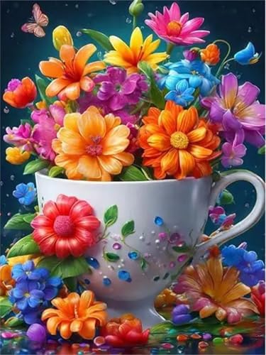 Puzzle Erwachsene 200 Teile,Tasse Blumen Puzzle Adults,Puzzles für Erwachsene Lernspiel Herausforderungsspielzeug für Gift Home Decor Frameless von Zuooyi