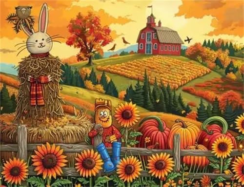Puzzle Erwachsene 200 Teile,Vogelscheuche Sonnenblume Puzzle Adults,Puzzles für Erwachsene Lernspiel Herausforderungsspielzeug für Gift Home Decor Frameless von Zuooyi