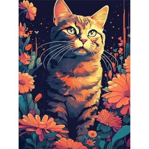 Puzzle Erwachsene 300 Teile,Blumen Katzen Puzzle Adults,Puzzles für Erwachsene Lernspiel Herausforderungsspielzeug für Gift Home Decor Frameless von Zuooyi