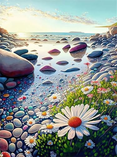 Puzzle Erwachsene 300 Teile,Chrysantheme Strandstein Puzzle Adults,Puzzles für Erwachsene Lernspiel Herausforderungsspielzeug für Gift Home Decor Frameless von Zuooyi