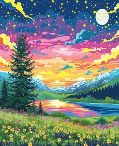Puzzle Erwachsene 300 Teile,Sternennachtgras Puzzle Adults,Puzzles für Erwachsene Lernspiel Herausforderungsspielzeug für Gift Home Decor Framed von Zuooyi