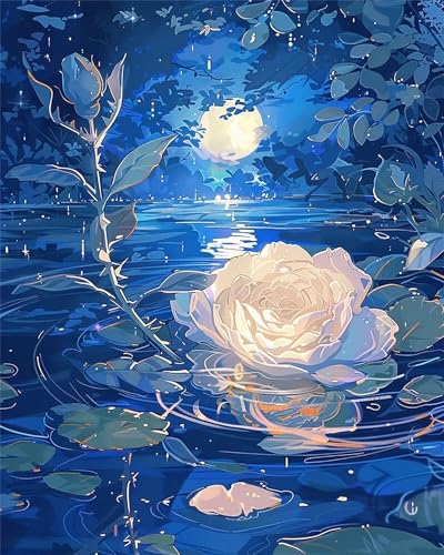 Puzzle Erwachsene 300 Teile,Weiße Blumen in der Nacht Puzzle Adults,Puzzles für Erwachsene Lernspiel Herausforderungsspielzeug für Gift Home Decor Framed Puzzle Erwachsene 300 Teile,Weiße Blumen in der Nacht Puzzle Adults,Puzzles für Erwachsene Lernspiel Herausforderungsspielzeug für Gift Home Decor Framed von Zuooyi