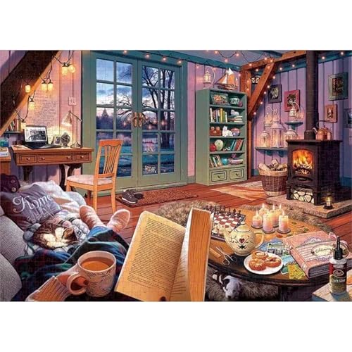 Puzzle Erwachsene 500 Teile,Arbeitszimmer Puzzle Adults,Puzzles für Erwachsene Lernspiel Herausforderungsspielzeug für Gift Home Decor Frameless Puzzle Erwachsene 500 Teile,Arbeitszimmer Puzzle Adults,Puzzles für Erwachsene Lernspiel Herausforderungsspielzeug für Gift Home Decor Frameless von Zuooyi