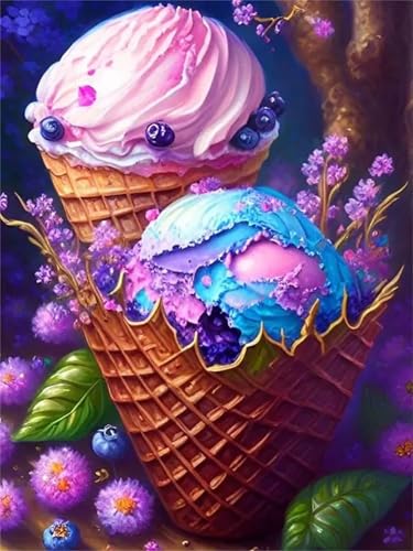 Puzzle Erwachsene 500 Teile,Eistüte Puzzle Adults,Puzzles für Erwachsene Lernspiel Herausforderungsspielzeug für Gift Home Decor Framed von Zuooyi