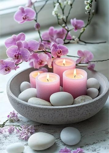 Puzzle Erwachsene 500 Teile,Kerze Blumenschale Puzzle Adults,Puzzles für Erwachsene Lernspiel Herausforderungsspielzeug für Gift Home Decor Frameless von Zuooyi