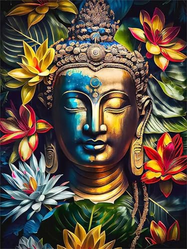 Puzzle Erwachsene 500 Teile,Lotus-Buddha Puzzle Adults,Puzzles für Erwachsene Lernspiel Herausforderungsspielzeug für Gift Home Decor Frameless von Zuooyi