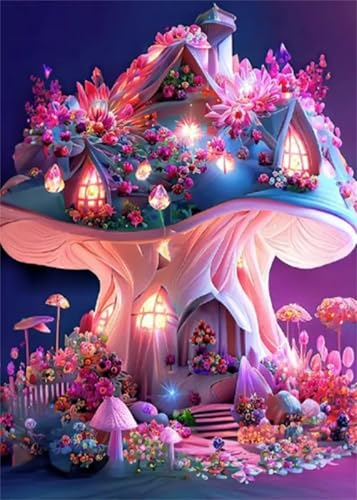 Puzzle Erwachsene 500 Teile,Pilzhaus Puzzle Adults,Puzzles für Erwachsene Lernspiel Herausforderungsspielzeug für Gift Home Decor Frameless von Zuooyi