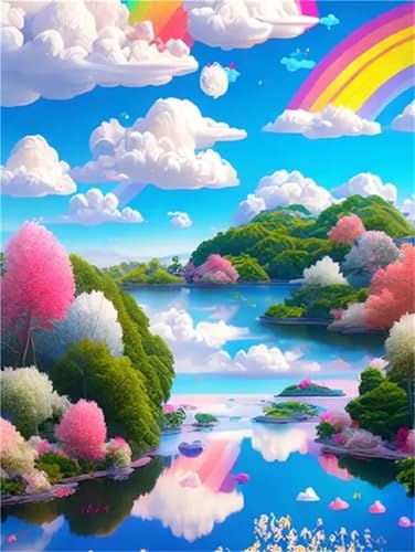 Puzzle Erwachsene 500 Teile,Regenbogeninseln Puzzle Adults,Puzzles für Erwachsene Lernspiel Herausforderungsspielzeug für Gift Home Decor Framed von Zuooyi