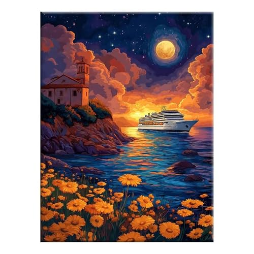 Puzzle Erwachsene 500 Teile,Schiff Daisy Moon Puzzle Adults,Puzzles für Erwachsene Lernspiel Herausforderungsspielzeug für Gift Home Decor Frameless Puzzle Erwachsene 500 Teile,Schiff Daisy Moon Puzzle Adults,Puzzles für Erwachsene Lernspiel Herausforderungsspielzeug für Gift Home Decor Frameless von Zuooyi