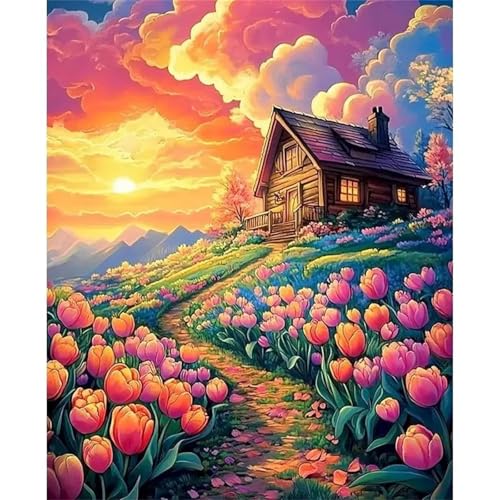 Puzzle Erwachsene 500 Teile,Tulpen-Cottage Puzzle Adults,Puzzles für Erwachsene Lernspiel Herausforderungsspielzeug für Gift Home Decor Frameless Puzzle Erwachsene 500 Teile,Tulpen-Cottage Puzzle Adults,Puzzles für Erwachsene Lernspiel Herausforderungsspielzeug für Gift Home Decor Frameless von Zuooyi