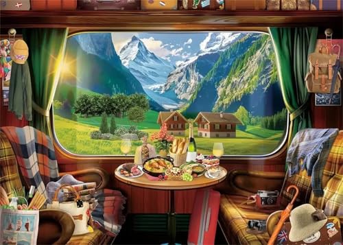 Puzzle Erwachsene 500 Teile,Zugansicht Puzzle Adults,Puzzles für Erwachsene Lernspiel Herausforderungsspielzeug für Gift Home Decor Frameless Puzzle Erwachsene 500 Teile,Zugansicht Puzzle Adults,Puzzles für Erwachsene Lernspiel Herausforderungsspielzeug für Gift Home Decor Frameless von Zuooyi
