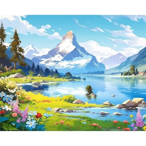Puzzle Erwachsene 700 Teile,Berge Flüsse Wildblumen Puzzle Adults,Puzzles für Erwachsene Lernspiel Herausforderungsspielzeug für Gift Home Decor Frameless von Zuooyi