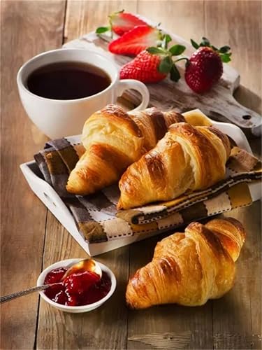 Puzzle Erwachsene 700 Teile,Croissant-Kaffee Puzzle Adults,Puzzles für Erwachsene Lernspiel Herausforderungsspielzeug für Gift Home Decor Framed von Zuooyi