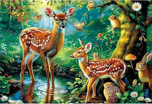Puzzle Erwachsene 700 Teile,Dschungelhirsch Puzzle Adults,Puzzles für Erwachsene Lernspiel Herausforderungsspielzeug für Gift Home Decor Framed Puzzle Erwachsene 700 Teile,Dschungelhirsch Puzzle Adults,Puzzles für Erwachsene Lernspiel Herausforderungsspielzeug für Gift Home Decor Framed von Zuooyi