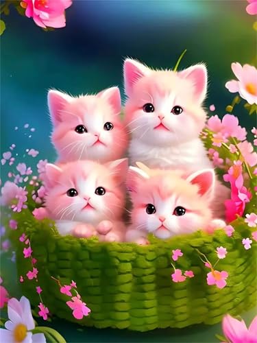 Puzzle Erwachsene 700 Teile,Korb Katze Puzzle Adults,Puzzles für Erwachsene Lernspiel Herausforderungsspielzeug für Gift Home Decor Frameless von Zuooyi