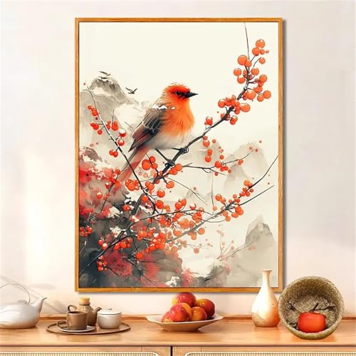 Puzzle Erwachsene 700 Teile,Rote Fruchtvögel Puzzle Adults,Puzzles für Erwachsene Lernspiel Herausforderungsspielzeug für Gift Home Decor Frameless von Zuooyi