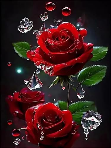 Puzzle Erwachsene 700 Teile,Rote Rose Puzzle Adults,Puzzles für Erwachsene Lernspiel Herausforderungsspielzeug für Gift Home Decor Framed von Zuooyi