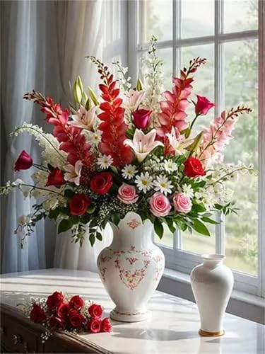 Puzzle Erwachsene 700 Teile,Vase Lilienstrauß Puzzle Adults,Puzzles für Erwachsene Lernspiel Herausforderungsspielzeug für Gift Home Decor Framed von Zuooyi