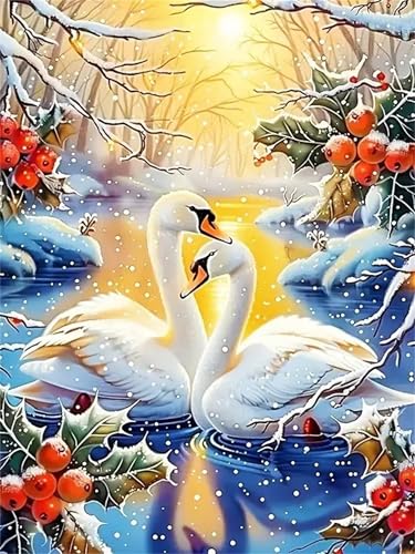 Puzzle Erwachsene 700 Teile,Winterschwan Puzzle Adults,Puzzles für Erwachsene Lernspiel Herausforderungsspielzeug für Gift Home Decor Framed von Zuooyi