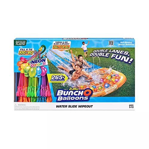 Bunch O Balloons Doppelspurige Wasserrutsche, abwischbar, mit 265 Wasserballons Bunch O Balloons Doppelspurige Wasserrutsche, abwischbar, mit 265 Wasserballons von Zuru